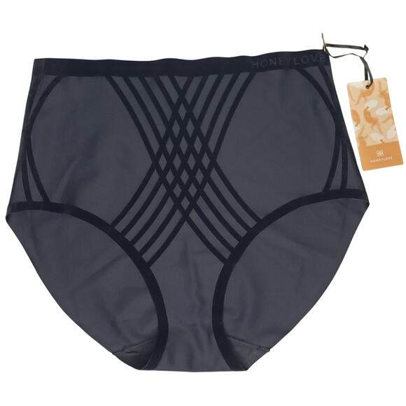 Honeylove Other - NWT HONEYLOVE Silhouette Brief w/ Velvet Trim Women's Size Small in BLack